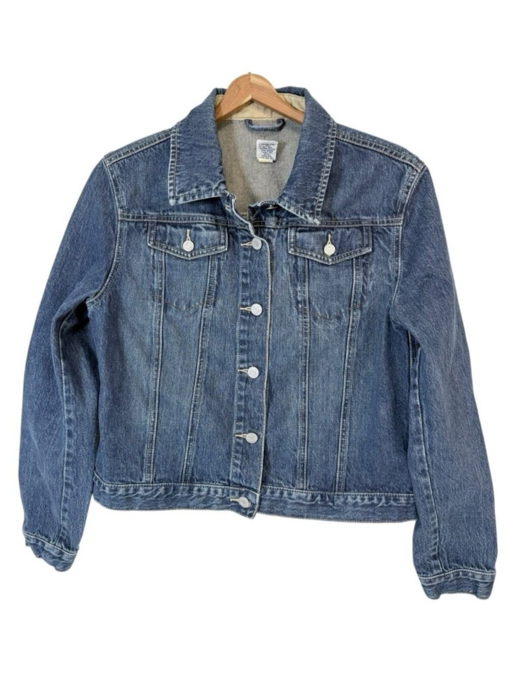 Vintage Y2K GAP Denim Trucker Jacket Women's Size Medium Stonewash Western Boho